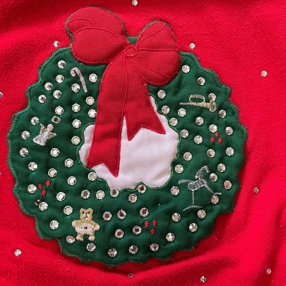 Vintage Holiday Sweatshirt - Bedazzled*** - Picture 2 of 5